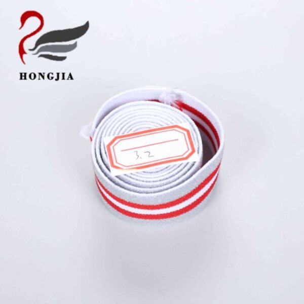 Wholesale Custom logo 32mm Shiny Elastic Band Polyamide Elastic Waistband Stripe Jacquard Elastic Band