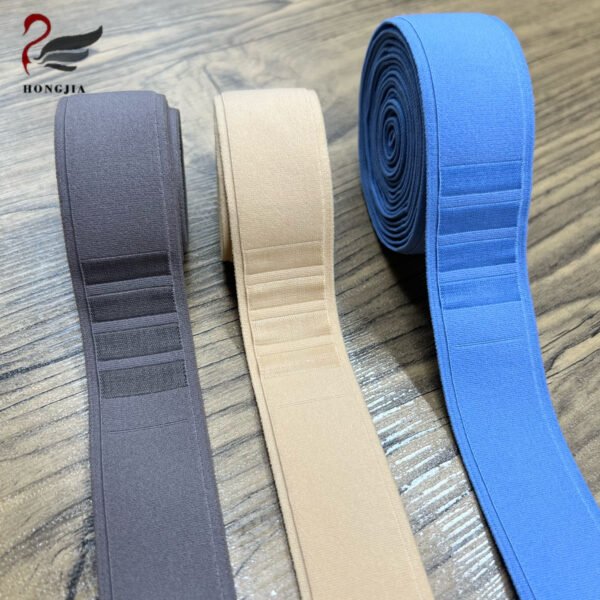 OEM ODM 30mm Beige Blue Grey Polyamide Underwear Elastic Band Elastic Waistband Jacquard Elastic Band