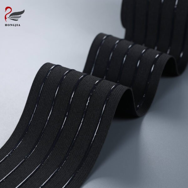 Main-05 Customized 8.5cm Wide Silicone Gripper Elastic Waistband Anti-slip Silicone Coated Elastic Band for Cycling Sportswear