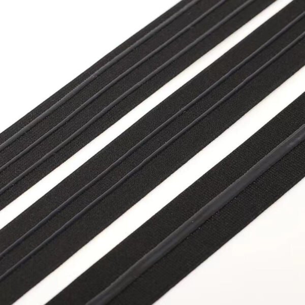 Custom Logo Black Durable Silicone Gripper Elastic Tape Non-slip Silicone Elastic Band for Garment