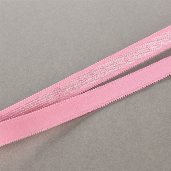 12mm 15mm Plush Shiny Plush Elastic Webbing Double Picot Teeth Edge Bra Strap Nylon Jacquard Elastic Band for Underwear