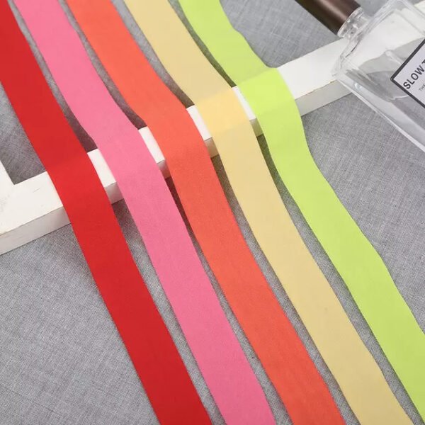 Main-05 Factory Direct Sales 20mm Colorful Folded Underwear Elastic Band Nylon Fold Over Elastic for Garment