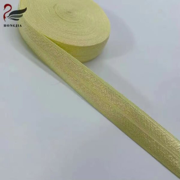 Custom Printing Nylon Spandex Knitted Bias Binding Elastic Tape Herringbone Fold Over Elastic for Underwear