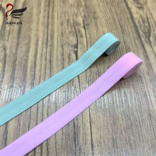 Wholesale Custom 12mm Soft Durable Polyamides FOE Elastic Binding Tape Nylon Fold Over Elastic for Lingerie Garment