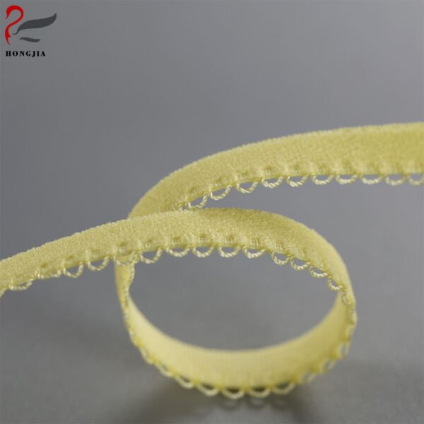 Custom 0.6cm Bra Elastic Band Picot Lace Trim Edge Elastic Webbing Nylon Bra Strap Elastic for Lingerie
