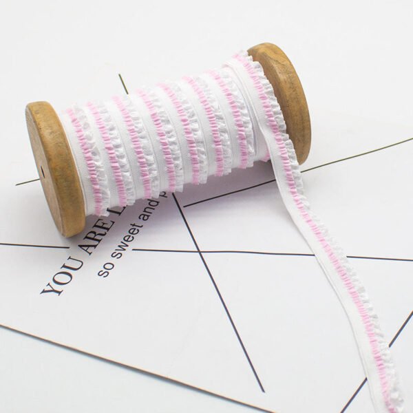 Excellent Quality Nylon Stretch Wooden Ear Lace Trims Ribbons Baby Shoes Garment Elastic Band for Sewing