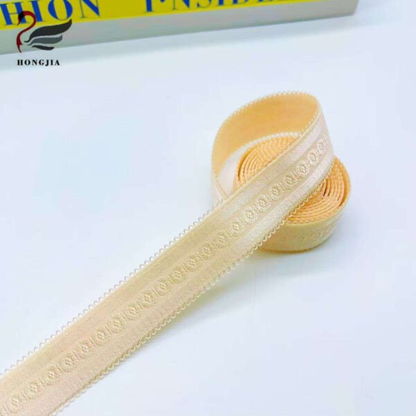 Custom logo Plush Adjustable Shoulder Strap Shiny Nylon Jacquard Elastic Band Non slip Bra Strap Elastic