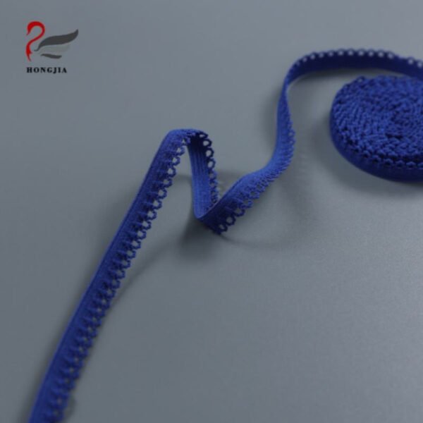 Factory Wholesale 8mm Picot Teeth Edge Lace Underwear Elastic Band Knitted Nylon Elastic Bra Strap