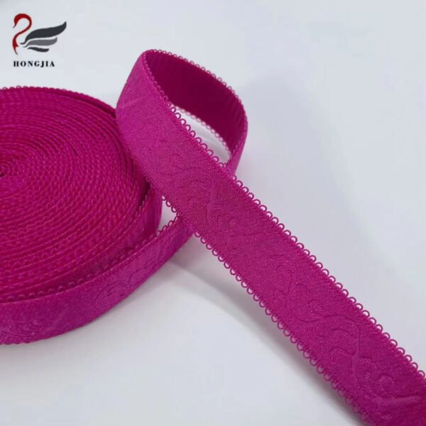 Factory Supply Multiple Color Plush Underwear Elastic Band Picot Lace Bra Elastic Strap Nylon Jacquard Elastic Band