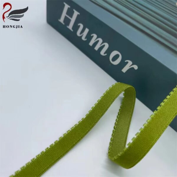 Wholesale Skin-friendly Nylon Knitted Picot Edge Elastic Band Non slip Plush Elastic Bra Strap for Underwear