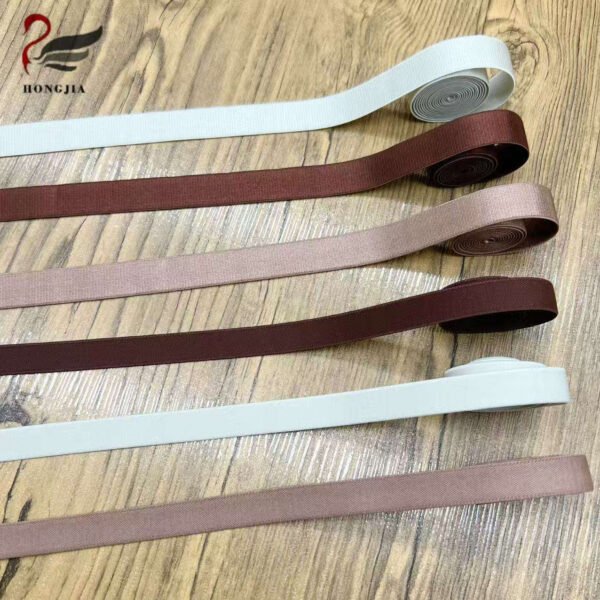 Customizable 12mm 15mm Multi-color Soft Polyamide Shiny Stain Bra Elastic Band Elastic Tape Bra Shoulder Strap for Lingerie