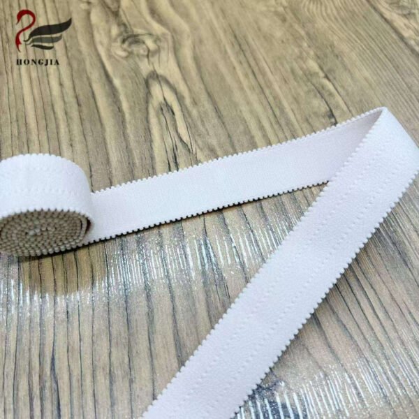 Custom Logo 25mm Polyamide Soft Non-slip Plush Lingerie Elastic Band Scalloped Picot Edge Elastic Bra Straps