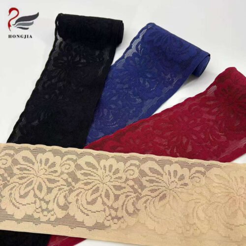 Crochet Jacquard Elastic Strap Knitted Fancy Waistband DIY Sewing Wide Lace Trim Elastic Band