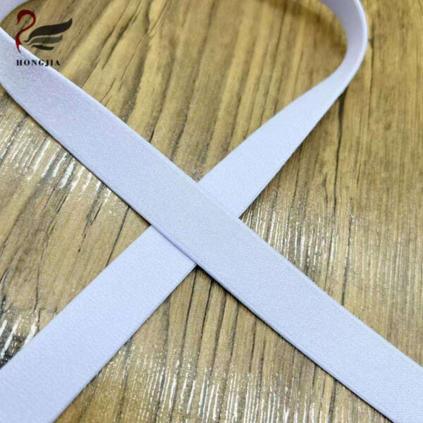 Main-06 OEM Custom Color Size 18mm Durable Shiny Bra Elastic Strap Glossy Polyamide Shoulder Straps Bra Elastic Band
