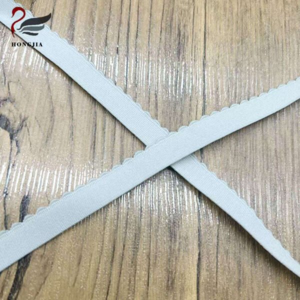 OEM Customized 12mm Soft Nylon Anti-Slip Elastic Band Bra Strap Polyamide Picot Edge Elastic Trim for Bra Underwear