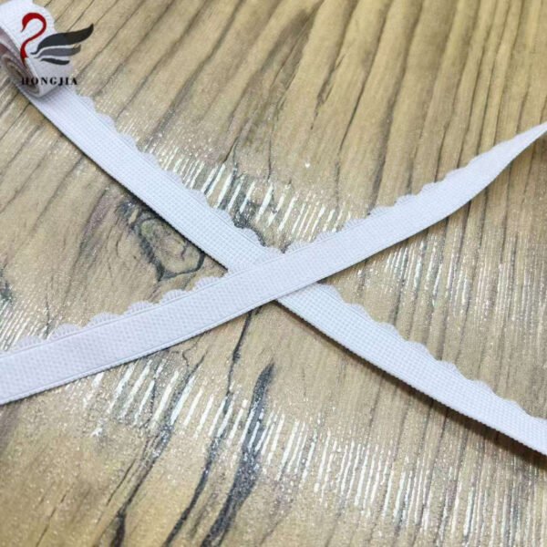 Custom Wholesale 12mm Polyamide Picot Edge Elastic Trim Non-slip Elastic Band Nylon Bra Strap for Intimate Apparel