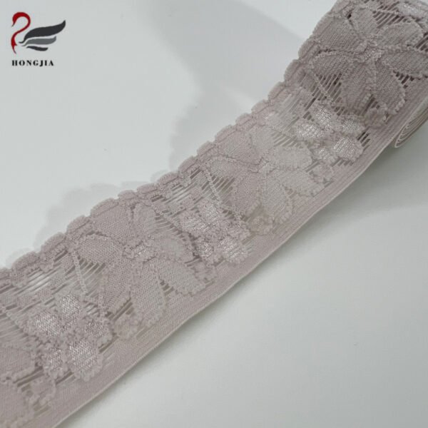High Quality Lace Elastic Webbing Garment Underwear Shoulder Strap Fancy Jacquard Elastic Band for Sewing