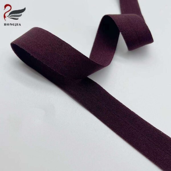 High Quality Colorful Single Side Satin Ribbon Nylon Elastic Waistband Band Bias Binding Tape Fold Over Elastic