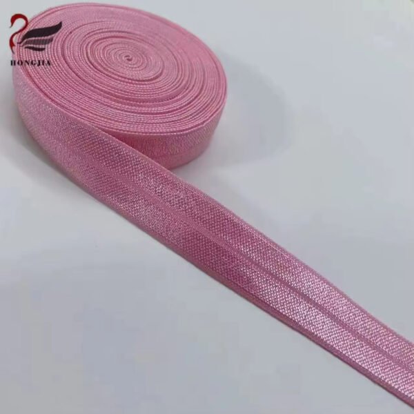 Custom Printing Nylon Spandex Knitted Bias Binding Elastic Tape Herringbone Fold Over Elastic for Underwear
