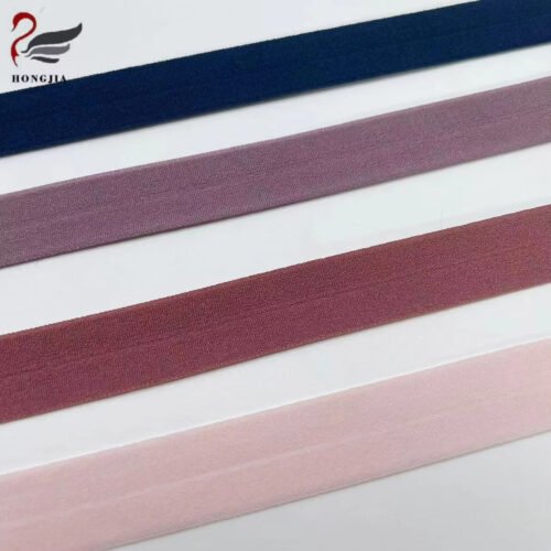 Wholesale Custom Colorful 12mm 15mm 20mm Underwear Elastic Edging Strap Nylon Fold Over Elastic Band for Lingerie