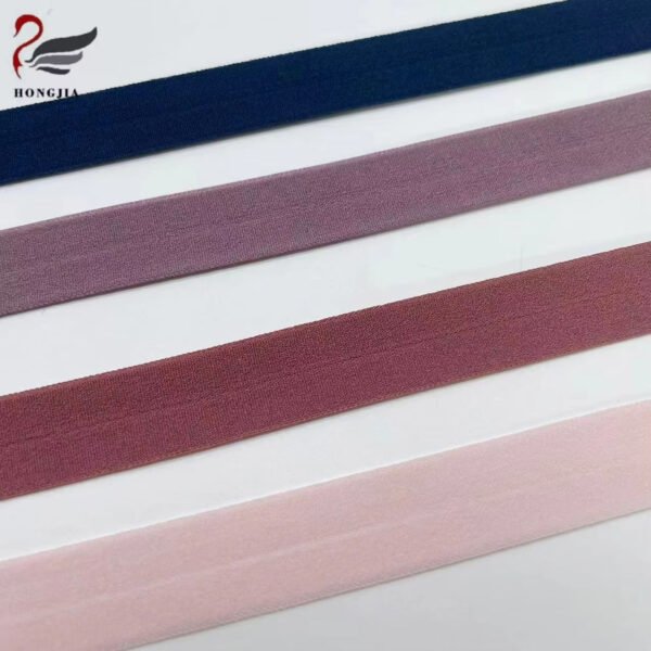 Wholesale Custom Colorful 12mm 15mm 20mm Underwear Elastic Edging Strap Nylon Fold Over Elastic Band for Lingerie