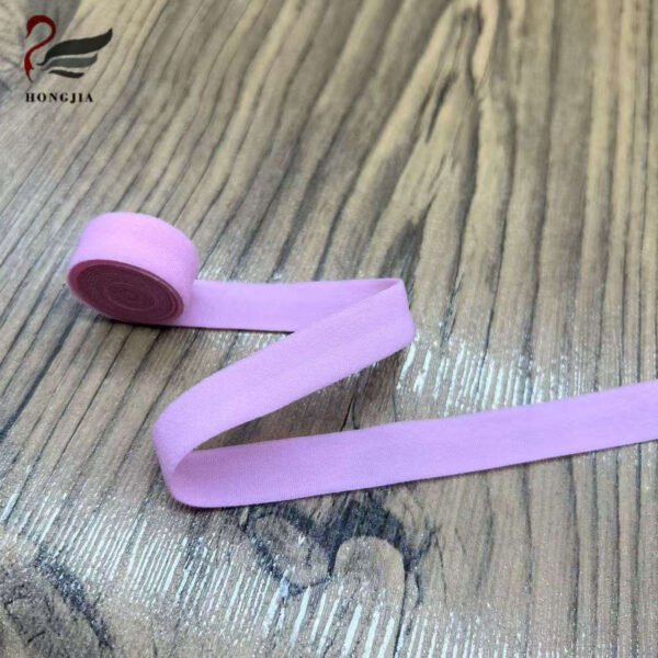 Wholesale Custom 12mm Soft Durable Polyamides FOE Elastic Binding Tape Nylon Fold Over Elastic for Lingerie Garment