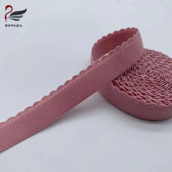 ISO Certified 15mm 20mm Soft Picot Edge Elastic Band Nylon Underwear Shoulder Strap Plush Bra Elastic Strap