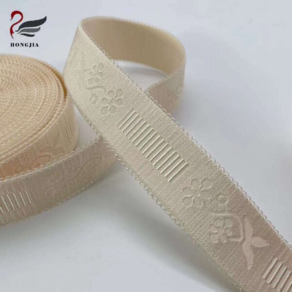 Custom Colorful Soft Polyamide Picot Edge Elastic Bra Strap Lingerie Elastic Lace Trim Jacquard Elastic Band