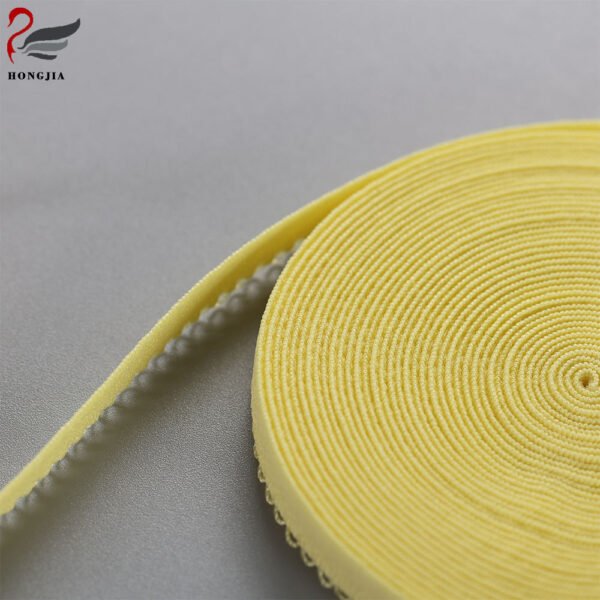Custom 0.6cm Bra Elastic Band Picot Lace Trim Edge Elastic Webbing Nylon Bra Strap Elastic for Lingerie